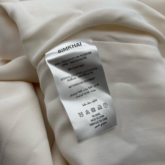 🆕 SIMKHAI 🧿 NWOT Odetta Crystal Embellished Cream Long Sleeve Midi Dress, Sz 8 - Picture 16 of 16